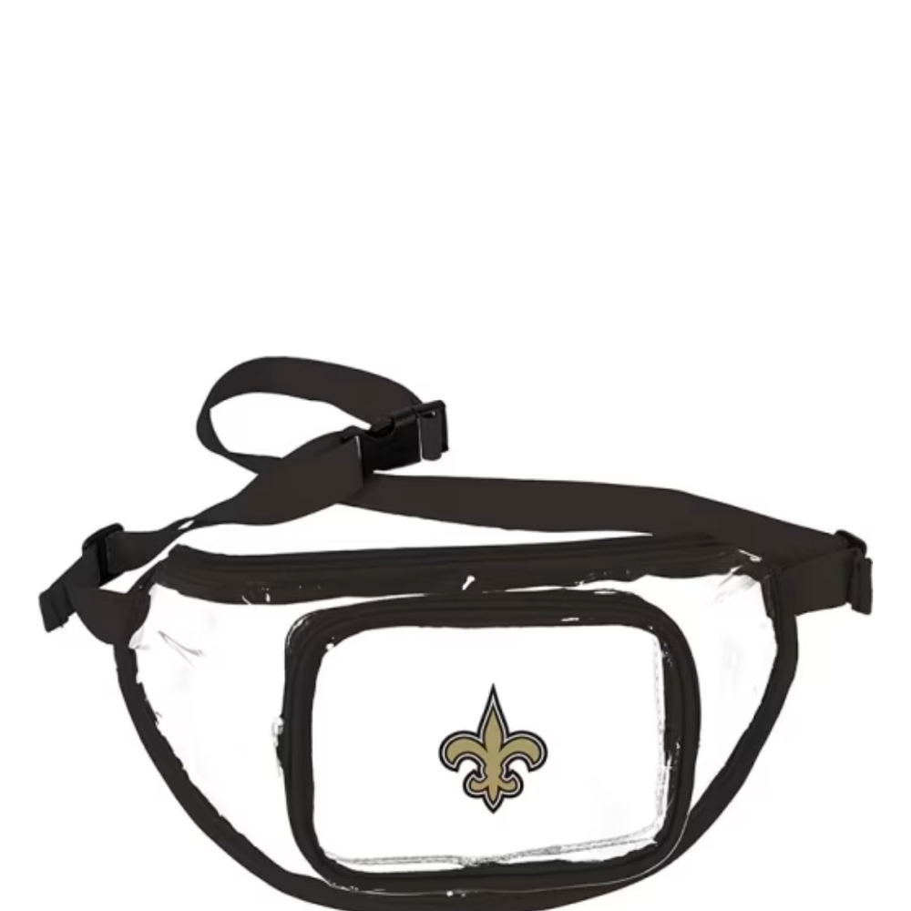 Black and Gold Waist Bag with Emblem